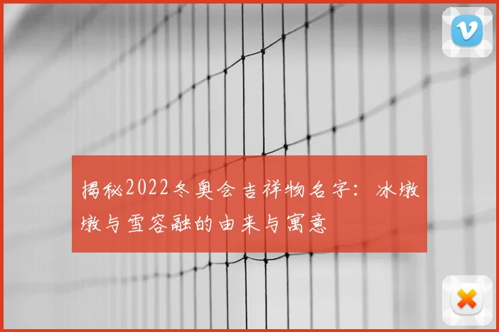 揭秘2022冬奥会吉祥物名字：冰墩墩与雪容融的由来与寓意