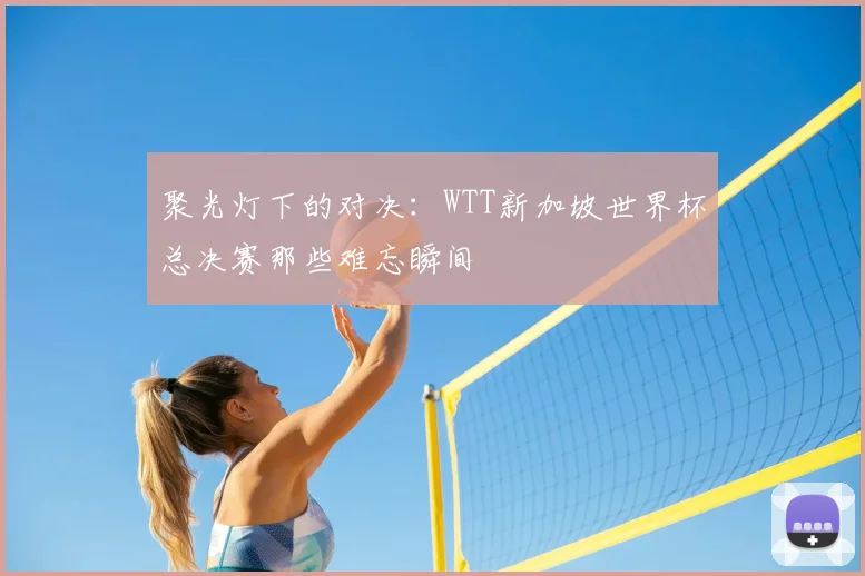 聚光灯下的对决:WTT新加坡世界杯总决赛那些难忘瞬间